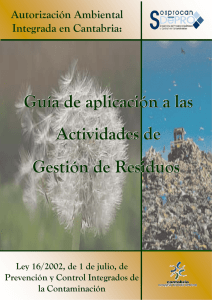 Guía de aplicación a las Actividades de Gestión de Residuos