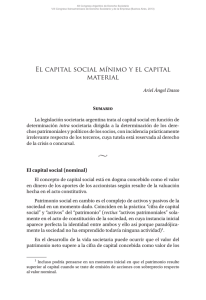 El capital social mínimo y el capital material