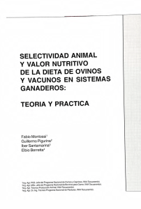 St 113. Selectividad animal y valor nutritivo de la dieta de ovinos y