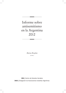 Informe sobre antisemitismo en la Argentina 2012