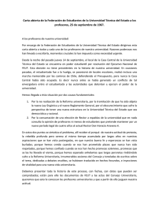 Carta abierta de la Federación de Estudiantes de la Universidad