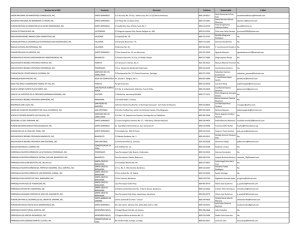 Nombre de la ONG Provincia Direccion Telefono Responsable E