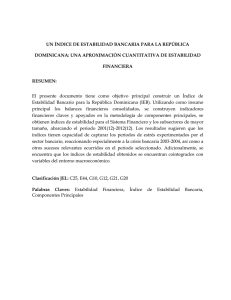 un &iacute;ndice de estabilidad bancaria para la rep&uacute;blica dominicana