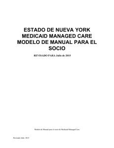ESTADO DE NUEVA YORK MEDICAID MANAGED CARE MODELO