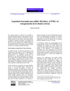 Kirchner, el FMI y la renegociación de la deuda externa ( PDF
