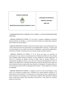 novedades abr14 - Embajada de la República Argentina en