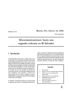 1 Telecomunicaciones: hacia una segunda reforma en El Salvador