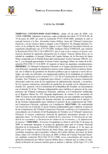 CAUSA No. 539-2009 TRIBUNAL CONTENCIOSO ELECTORAL