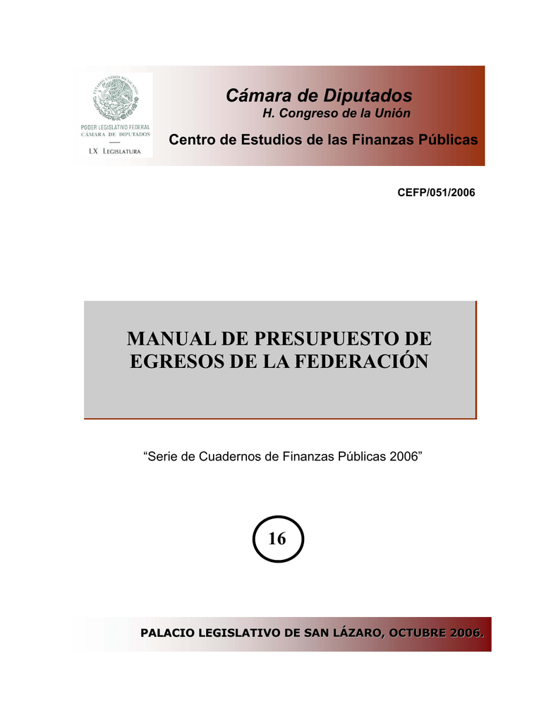 Manual De Presupuesto De Egresos De La Federación