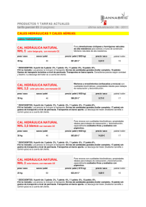 PRODUCTOS Y TARIFAS ACTUALES tarifa parcial