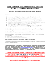 requisitos para visas de turismo para ciudadanos no mexicanos