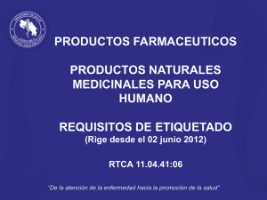 Productos Naturales Medicinales para Uso Humano