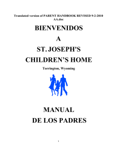 bienvenidos a st.joseph`s children`s home manual de los padres