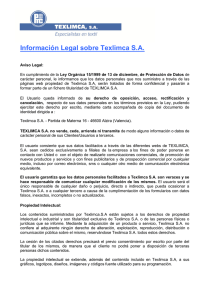Información Legal sobre Texlimca S.A.