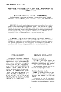 Nuevos datos sobre la flora de la provincia de Cuenca, XVII