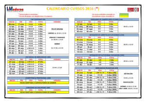 calendario cursos 2016 - Autoescuela La Moderna de León, CAP