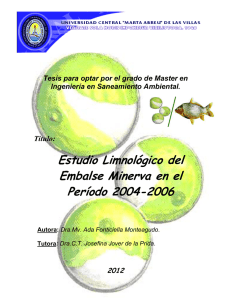 Estudio Limnológico del Embalse Minerva en el Período 2004-2006