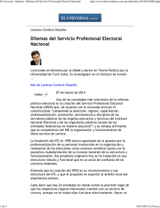 Dilemas del Servicio Profesional Electoral Nacional