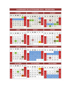 calendario de actividades 2016