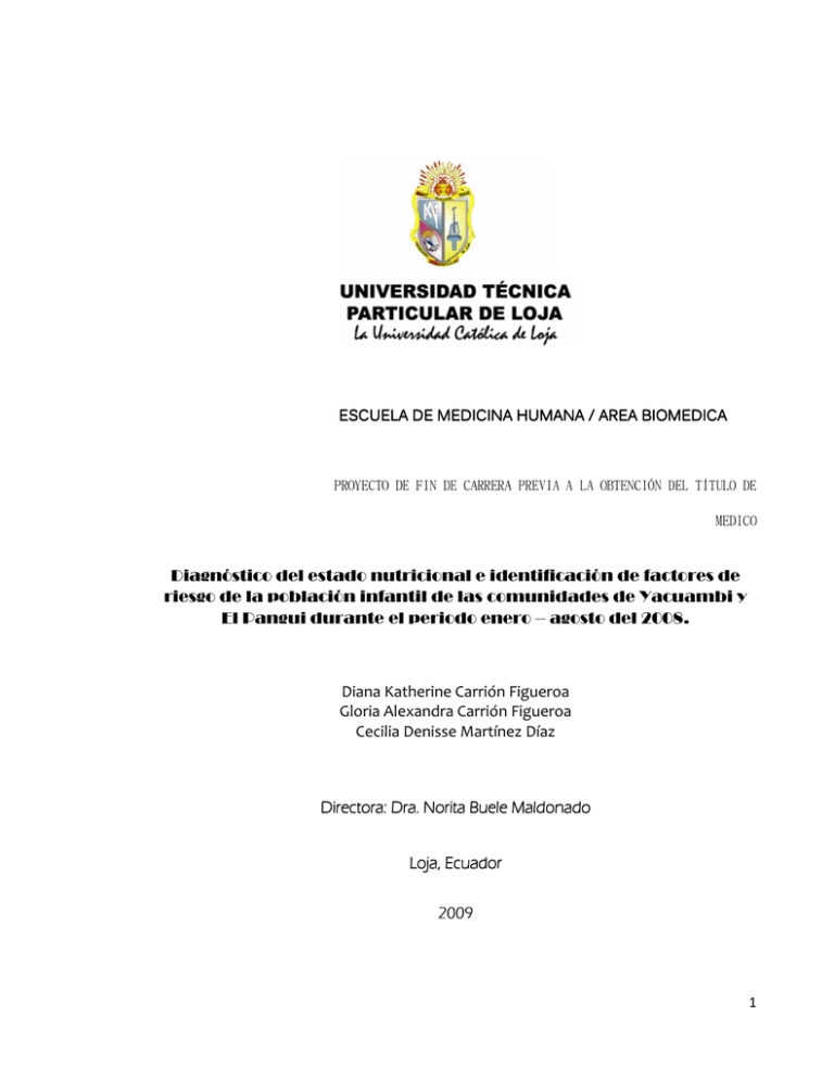 Diagn stico Del Estado Nutricional E Identificaci n De Factores De