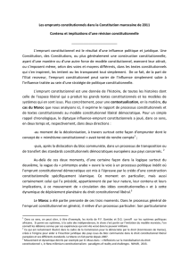 Les emprunts constitutionnels dans la Constitution marocaine de