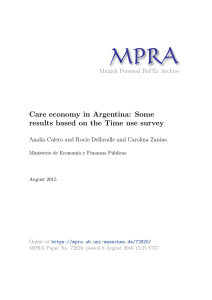 Care economy in Argentina: Some results based on the Time use