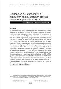 Estimación del excedente al productor de aguacate en México