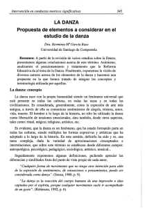 La danza. Propuesta de elementos a considerar en el estudio