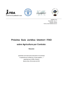 Próxima Guía Jurídica UNIDROIT / FAO sobre Agricultura por