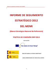 Informe de seguimiento estratégico 2012 del MENR