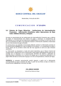 comunicacionn°2014/094 - Banco Central del Uruguay