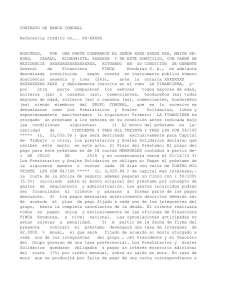 CONTRATO DE BANCA COMUNAL Referencia credito no….. XX