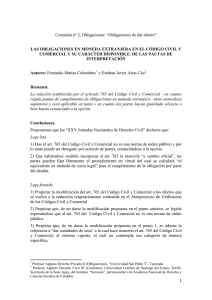 Comisión nº2, Obligaciones - XXV Jornadas Nacionales de Derecho