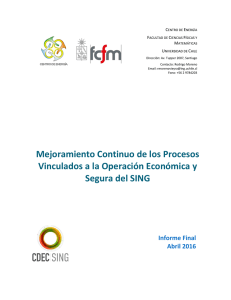 Estudio de Mejoramiento Continuo de los Procesos - CDEC-SING