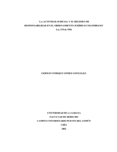 `LA ACTIVIDAD JUDICIAL Y SU RÉGIMEN DE RESPONSABILIDAD