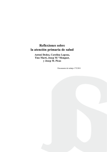 Reflexiones sobre la atención primaria de salud
