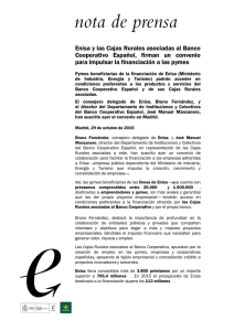 Enisa y las Cajas Rurales asociadas al Banco Cooperativo Español