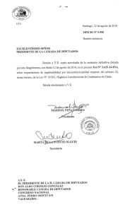 Santiago, 12 de agosto de 2014. OFICIO N° 9.998 Remite sentencia