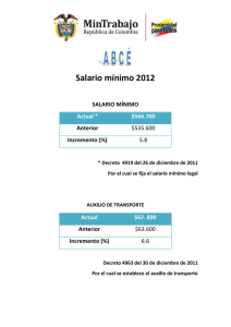 Salario mínimo 2012