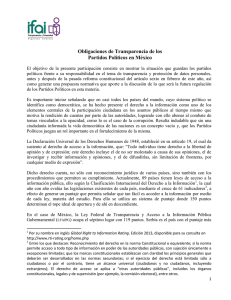 Obligaciones de Transparencia de los Partidos Políticos en