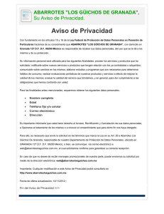 Aviso de Privacidad - Abarrotes Los Güichos de Granada
