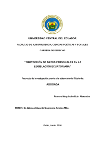 protección de datos personales en la legislación ecuatoriana