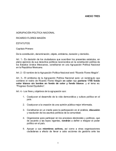 ANEXO TRES AGRUPACIÓN POLÍTICA NACIONAL RICARDO