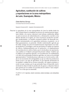 Agricultura, sustitución de cultivos y exportaciones en la zona