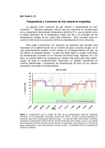 Temperaturas y Consumos de Gas natural en Argentina.