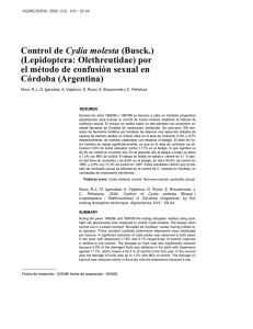 Control de Cydia molesta (Busck.) (Lepidoptera: Olethreutidae) por