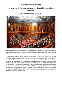 La reforma del Senado italiano: ¿el fin del bicameralismo perfecto?