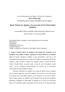 Santo Tomás de Aquino y la vocación de la Universidad Católica