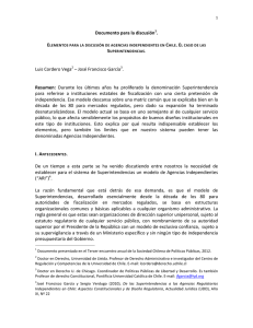 Elementos para la discusión de Agencias Independientes en Chile