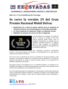 Se corre la versión 29 del Gran Premio Nacional Mobil Delvac